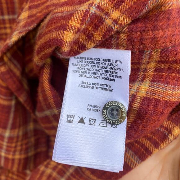 Columbia Red plaid flannel button up shirt XL - Picture 4 of 4